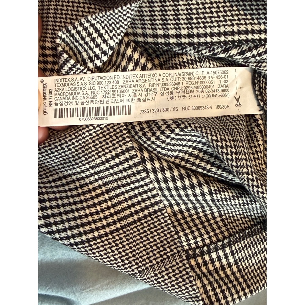 Zara TRF Glen Plaid Blazer Dress Black White Double Breasted Mini XS 7385/323 - Picture 5 of 9